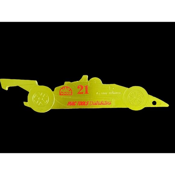 Vintage Rare Mac Tools Distributor Yellow Gold Race Car Key Ring Bottle Opener - Picture 2 of 4